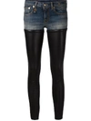 R13 LEATHER PANEL SKINNY JEANS