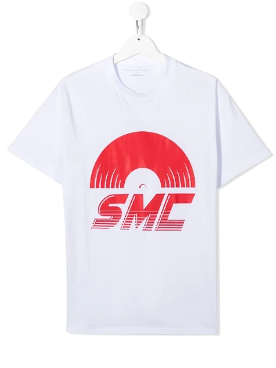 Stella Mccartney Teen Logo Print Round Neck T-shirt In White