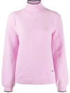 VICTORIA VICTORIA BECKHAM ROLL NECK RIB-TRIMMED JUMPER