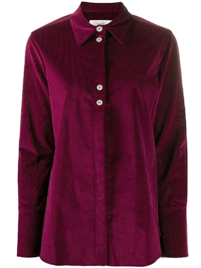 Victoria Victoria Beckham Corduroy Pointed Collar Shirt In Pink