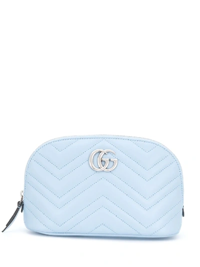 Gucci Gg Marmont Clutch In Blue