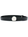 JIL SANDER CIRCULAR BUCKLE LEATHER BELT