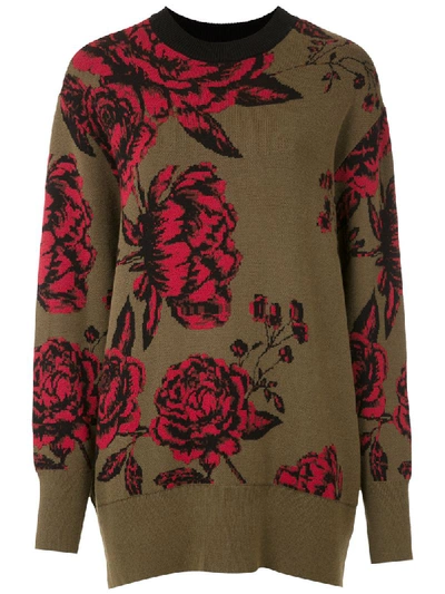 Osklen Jacquard Roses Sweater In Green