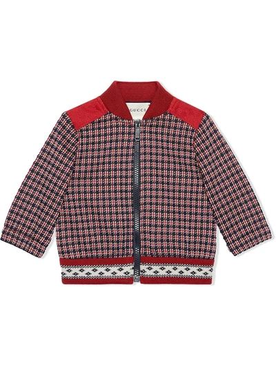 Gucci Baby Houndstooth 夹克 In Red