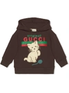 Gucci Original  Cat Print Hoodie In Brown