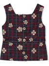GUCCI FLOWER CHECK SLEEVELESS TOP