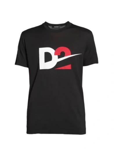 Dsquared2 Logo Graphic T-shirt In Black/white/red