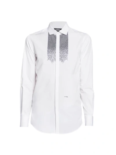 Dsquared2 Navetta Crystal Bib Shirt In White