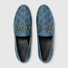 Gucci New Jordaan Metallic Gg Loafer In Blue