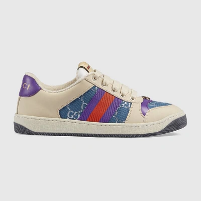 Gucci Screener Damensneaker Mit Web In Weiss