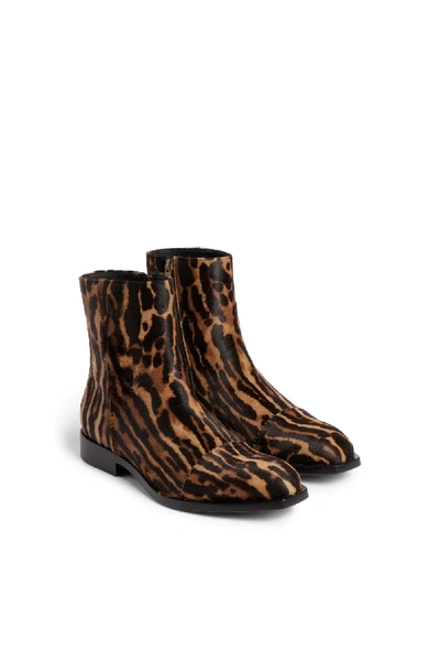 Roberto Cavalli Leopard Print Pony Hair Boots In Brown