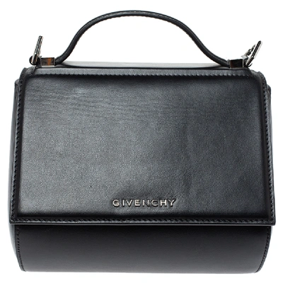 Pre-owned Givenchy Black Leather Mini Pandora Box Crossbody Bag