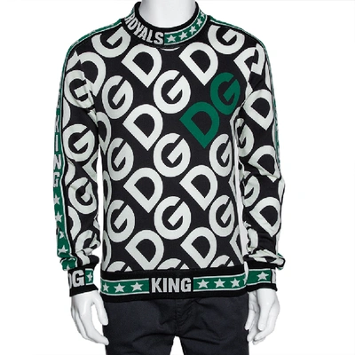 Pre-owned Dolce & Gabbana Multicolor Dg Mania Print Cotton Jersey Crew Neck Sweatshirt It 48