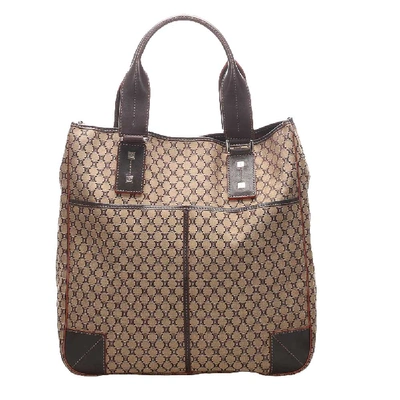 Pre-owned Celine Brown Macadam Canvas Tote Bag