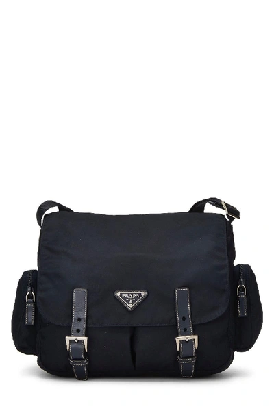 Pre-owned Prada Navy Tessuto Messenger Bag In Blue