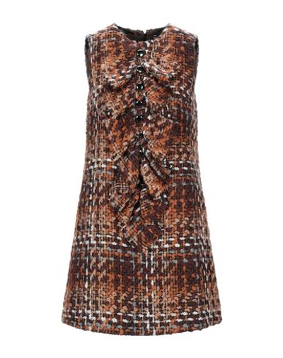 Dolce & Gabbana Short Dress In Brown