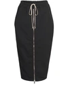 Rick Owens Drawstring Zipped Pencil Skirt In Black