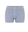 Live The Process Ribbed-knit Shorts In Blue