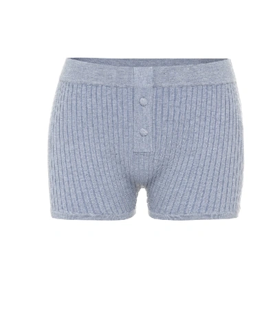 Live The Process Ribbed-knit Shorts In Blue