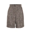 DOLCE & GABBANA 格纹羊毛混纺高腰短裤,P00506207