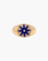 COLETTE JEWELRY WOMEN'S BLUE STARBURST DIAMOND SIGNET RING