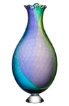 Kosta Boda Poppy Vase In Blue Green