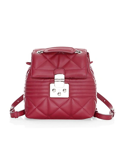 Furla Mini Fortuna Quilted Leather Backpack In Ciliegia