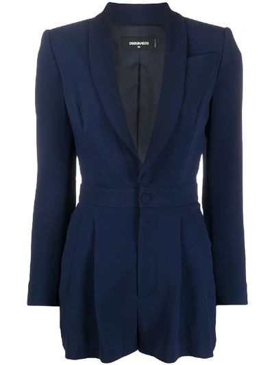 Dsquared2 Fitted Blazer Playsuit In Blue