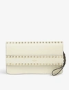 VALENTINO GARAVANI ROCKSTUD LEATHER CLUTCH,R03634743