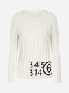 MM6 MAISON MARGIELA PULL IN COTONE A COSTE CON LOGO RICAMATO