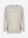 MM6 MAISON MARGIELA PULL IN COTONE E CASHMERE CON LOGO-CUCITURA