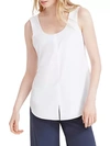 Nic + Zoe Tie Front Tech Stretch Tank In Paper White