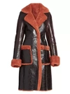 Dries Van Noten Lorca Dyed Shearling & Leather Jacket In Rust