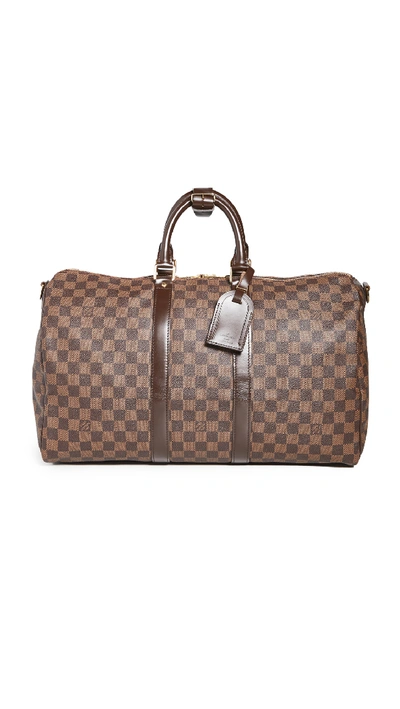 Pre-owned Louis Vuitton Lv Damier Ebene Kpallbandouliere 45 In Brown