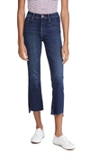 Mother The Insider Crop Step Fray High-rise Bootcut Jeans In Home Movies