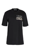 ALEXANDER WANG SHORT SLEEVE T-SHIRT WITH PRINT & CHAIN