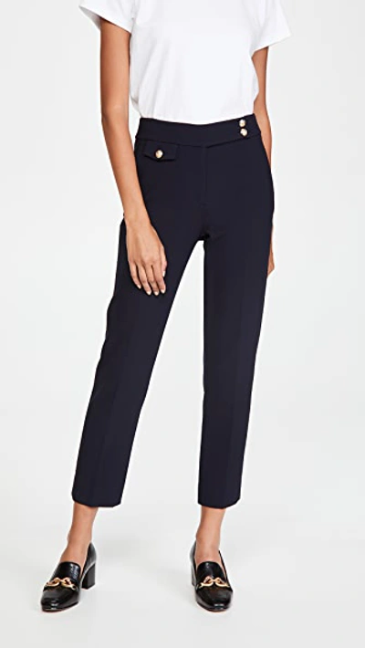 Veronica Beard Renzo Pant In Navy With Silver