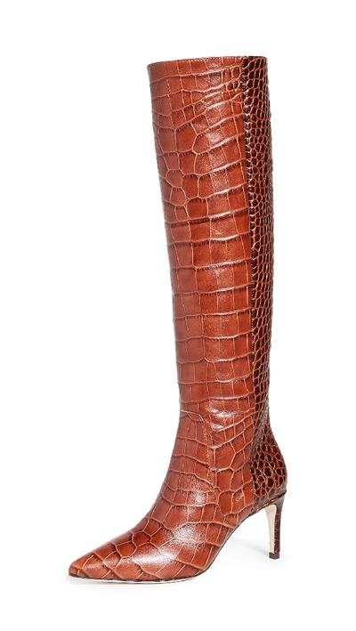 Ulla Johnson Jett Snake-effect Leather Knee Boots In Croc