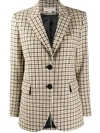 Michael Michael Kors Checked Single-breasted Blazer In Brown
