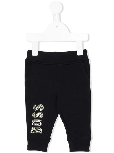 Hugo Boss Babies' Branded Tracksuit Bottoms In Blue