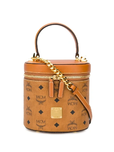 Mcm Visetos Bucket Bag In Neutrals