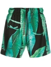 AMIRI BANANA LEAF SATIN SHORTS