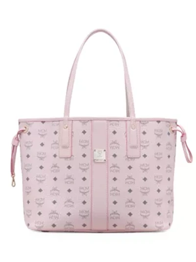 Mcm Medium Liz Reversible Visetos Shopper In Powder Pink