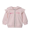 GIVENCHY KIDS RUFFLE LOGO ZIP-UP HOODIE (6-36 MONTHS),15597900