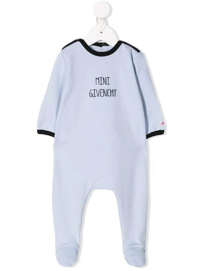 Givenchy Babies' Logo Print Romper In Blue