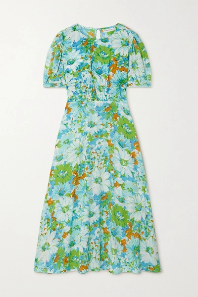 Faithfull The Brand + Net Sustain Beline Smocked Floral-print Crepe Midi Dress In Gardone Floral Print