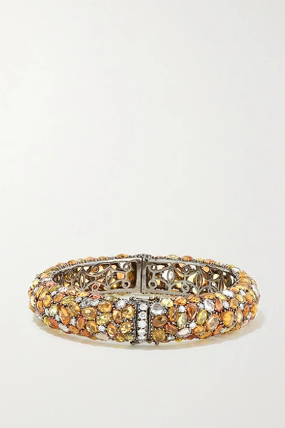 Lorraine Schwartz 18-karat Blackened White Gold, Sapphire And Diamond Bracelet In Multi
