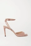 JIMMY CHOO MORI 85 SUEDE SANDALS