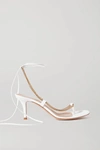 GIANVITO ROSSI 70 CHAIN-EMBELLISHED LEATHER SANDALS