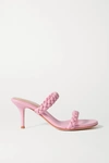 GIANVITO ROSSI MARLEY 70 BRAIDED LEATHER SANDALS